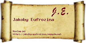 Jakoby Eufrozina névjegykártya